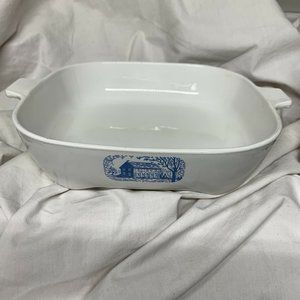 Vintage Amana Radarange by Corning Blue Colonial House Browning Casserole Baking